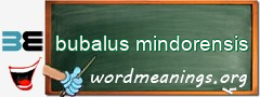 WordMeaning blackboard for bubalus mindorensis